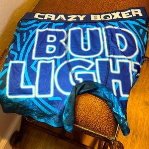 Brand New Crazy Boxer Underwear Soft Touch Cool Brief Blue “Bud Light” Briefs!